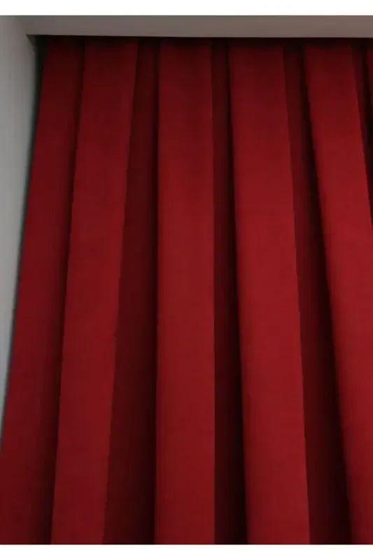 Красный Однотонный Фон Занавес, Прямой Пошив Без Складок, Экстрафор Со Сборкой, Одно Полотно-Красный - 6