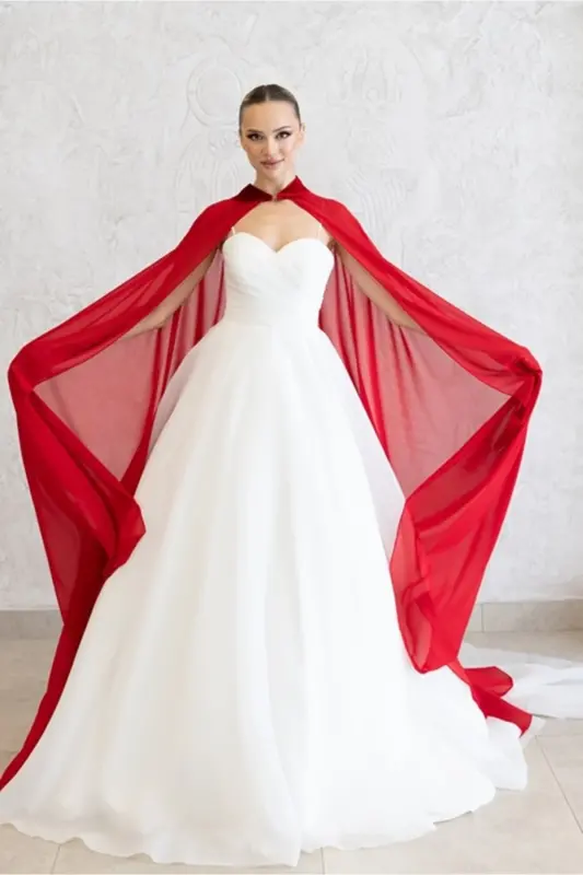 КРАСНЫЙ ШИФОНОВЫЙ КАФТАН-ПЛАТЬЕ ДЛЯ НЕВЕСТЫ-БИНДАЛЛИ-ШИФОНОВЫЙ КАФТАН-КРАСНОЕ ПЛАТЬЕ ДЛЯ ХНЫ - 8
