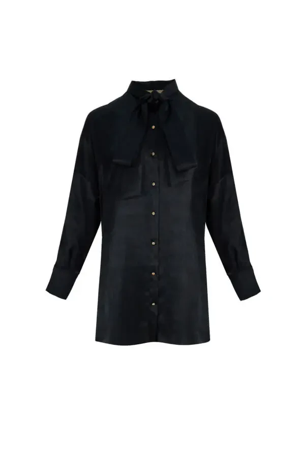 Краватное завязывание детализированный свободный крой туника - 1