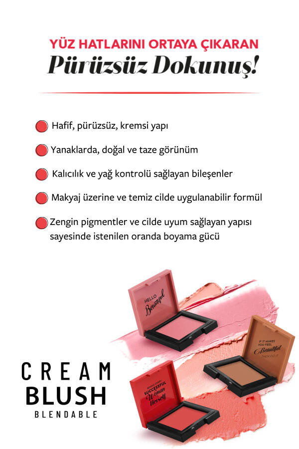 Krem Allık - Cream Blush 43 Scarlett - 16