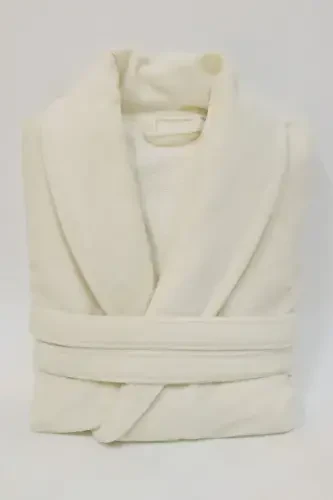 Krem Ayollar/Erkaklar Uniseks Shol Yaka Xalat Bir Qismli-k - 1