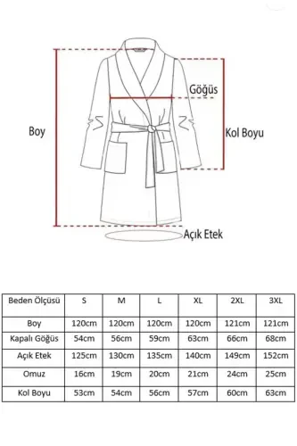 Krem Ayollar/Erkaklar Uniseks Shol Yaka Xalat Bir Qismli-k - 3