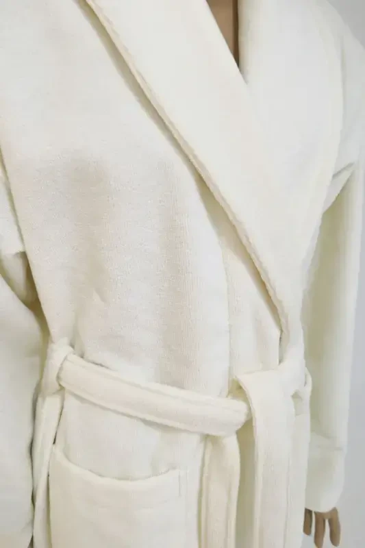 Krem Ayollar/Erkaklar Uniseks Shol Yaka Xalat Bir Qismli-k - 6