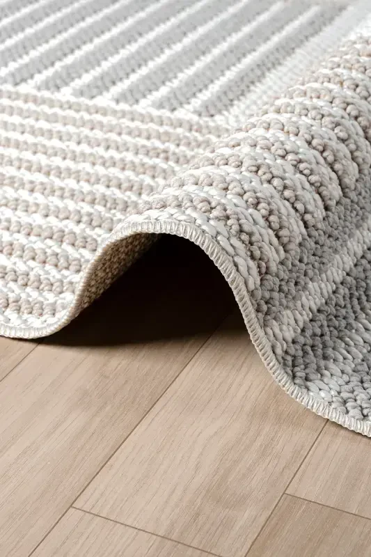 Krem Bej Kulrang Yumshoq To'qimali Gilam Gilam Salon Oshxona Koridor Yo'lak To'quv Mashina Gilami 009-Krem 3 - 3