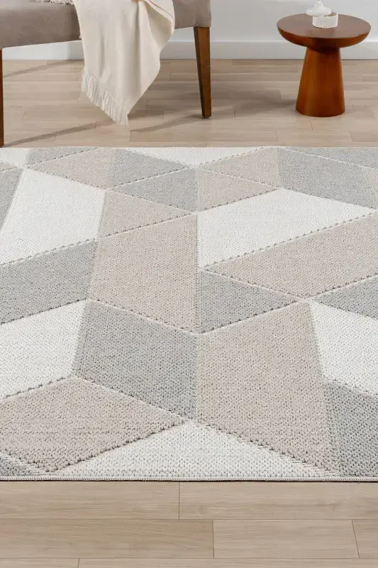 Krem Bej Kulrang Yumshoq To'qimali Gilam Kilim Oshxona Mehmonxona Yo'lak Yo'lakcha To'quv Mashina Gilami 008-Krem 5 - 6