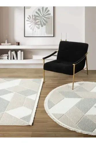 Крем Беж Гри Мягкий На ощупь Ковер Килим Кухня Салон Коридор Дорожка Ткачество Машинный Ковер 008-Крем 5 - 4