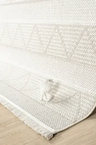 Крем Беж Мягкий Тканый Ковер Килим Салон Кухня Коридор Дорожка Тканый Машинный Ковер 0017-Крем 15 - 1