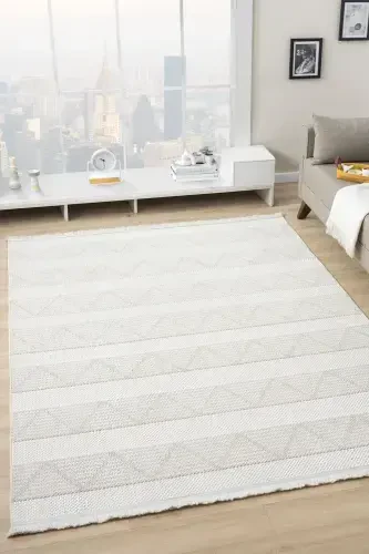 Крем Беж Мягкий Тканый Ковер Килим Салон Кухня Коридор Дорожка Тканый Машинный Ковер 0017-Крем 15 - 3