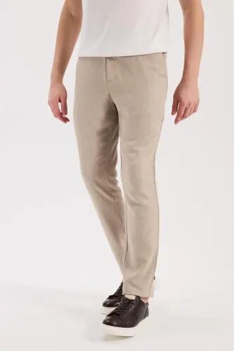 Krem Comfort Fit Beli Lastikli Jagger Pantolon - 2