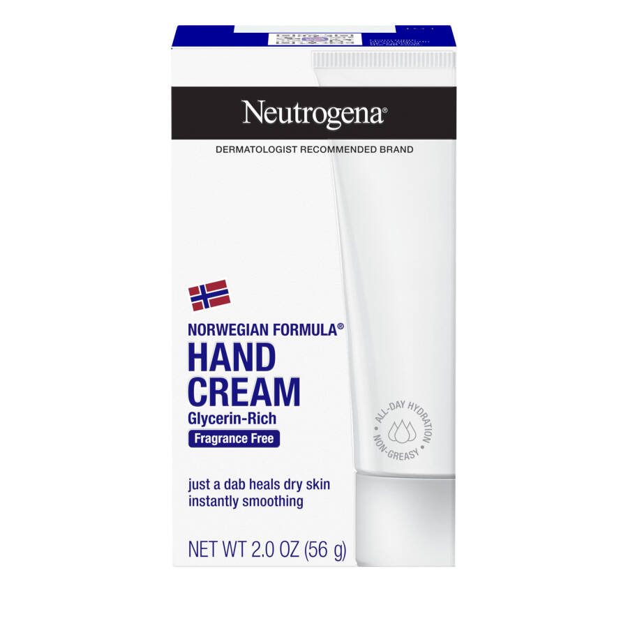 Neutrogena Norwegian Formula Dry Hand and Body Cream, Fragrance-Free Lotion, 2 oz - 1