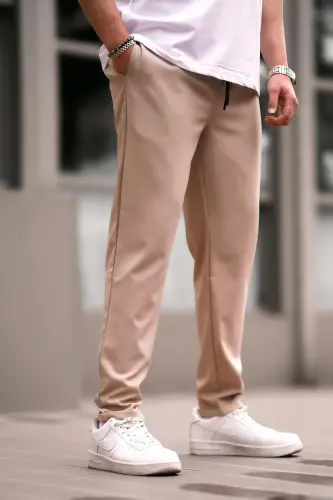 Krem Jogger Pantolon 4242-Krem 