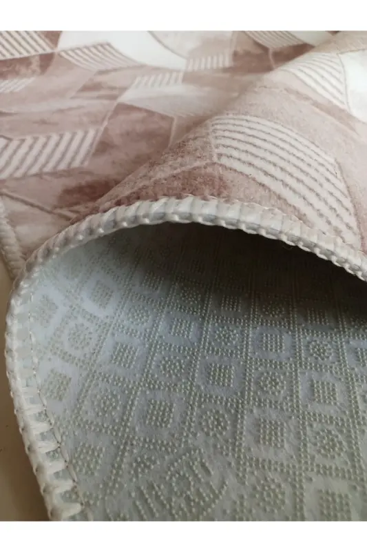 Krem Kaliteli Yıkanabilir Kaymaz Taban Dört Mevsimlik Salon, Banyo, Balkon, Genç Odası Kesme Yolluk - Krem - 5