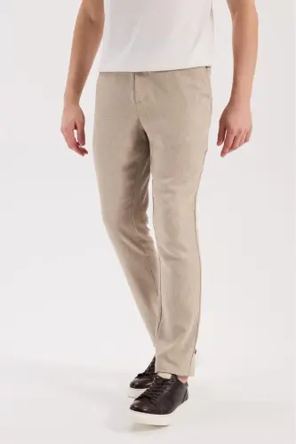 Krem rangli, beli rezinkali Comfort Fit Jogger shim - JAKAMEN (1)