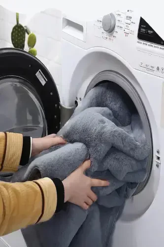 Krem Rangli Post Dokuma Gilam Peluş Quyi Tuyg'usi Antibakterial-Krem - 5