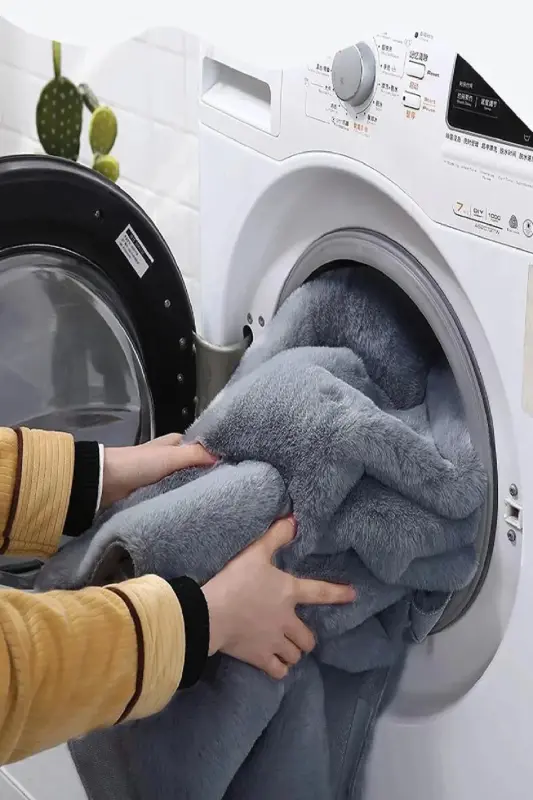 Krem Renk Post Dokuma Halı Peluş Tavşan Tüyü Hissi Antibakteriyel-krem - 6