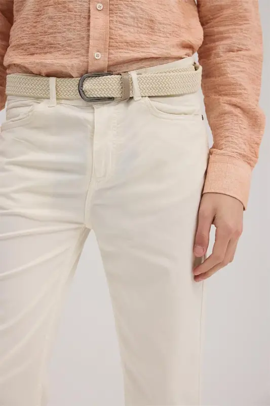 Krem Slim Fit 5 Cep Spor Pantolon - 3