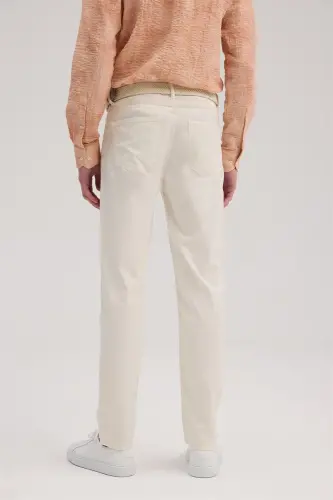 Krem Slim Fit 5 Cep Spor Pantolon - 4