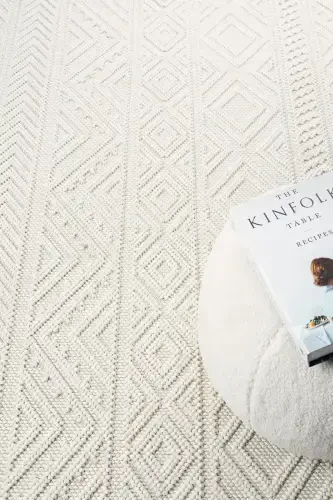 Krem Yumshoq To'qima Gilam Kilim Salon Oshxona Koridor Yo'lak To'qima Dazgoh Gilami 0018-Krem 20 - 4