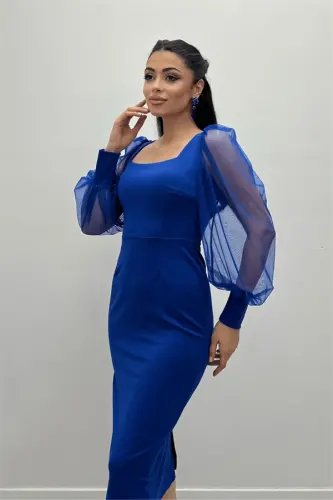 Krep Matodan Tayyorlangan Kvadrat Yaka Qalam Koʻylak - SAKS MO VIY - 4