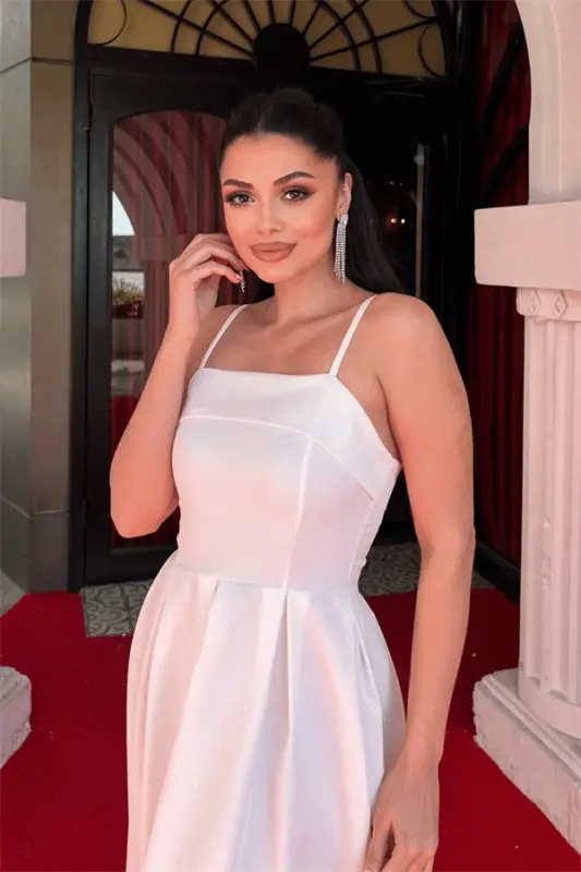 Креп Ткань Плиссе Деталь Платье - БЕЛЫЙ - 3