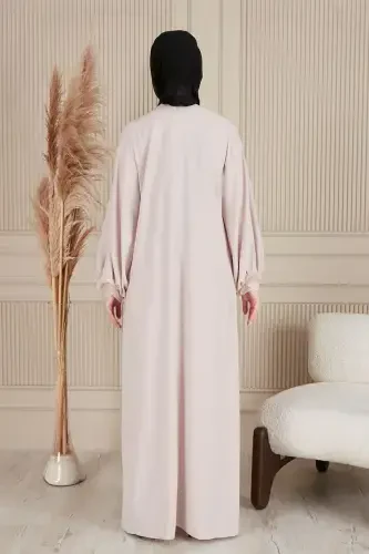 Креп Ткань Полный Покрытие Скромное Платье Молитвенное Платье Мамино Платье Скромное Платье Скромное Вечернее Платье-Белый - 4