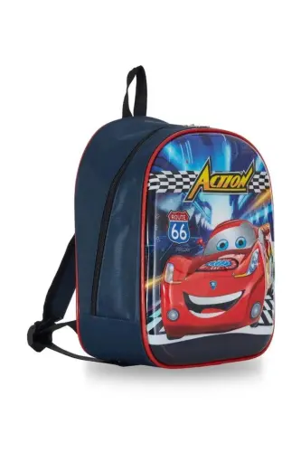 kreş & Anaokulu Çocuk Sırt okul Çantası arabalı cars şimşek 3-6 Yaş 5d Kabartmalı 33CM - mavi - kırmızı - 4