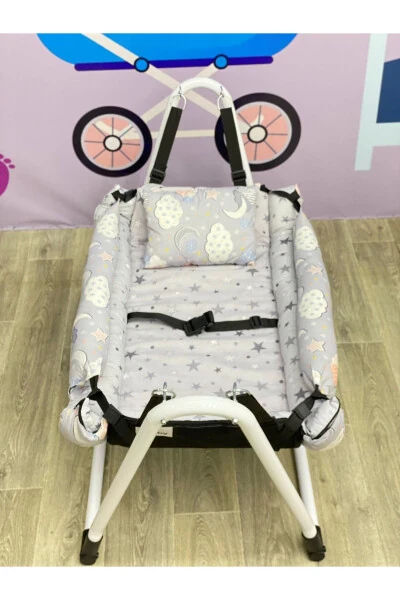 Кресло-качалка для малыша с ремнями безопасности + подушка в подарок - TURHAN BEBE (1)