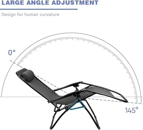 Кресло-шезлонг Homall Zero Gravity Patio Folding Lawn Lounge Chairs Outdoor Lounge Gravity Chair Camp Reclining Lounge Chair с подушками для бассейна, двора и пляжа, комплект из 2 (темно-черный) - 8