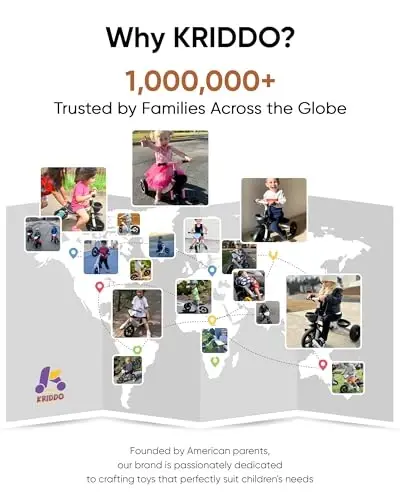 KRIDDO Kids Tricycles for 2-4 Year Olds, Toddler Trike Gift for 24 Months to 4 Years, White - 6