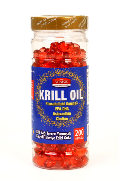 Krill Yağı Kompleksi Astaksantin Kolin Fosfatidilserin Omega3 Epa Dha 200 Softgel - 1