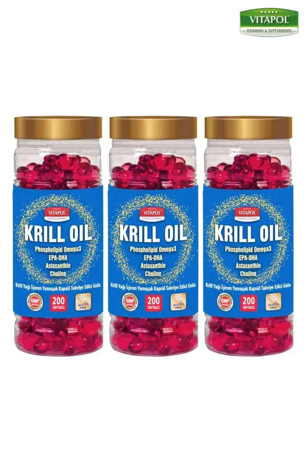 Krill Yog'i Kompleksi Astaksantin Xolin, Fosfatidilserin, Omega3, Epa Dha 200 Kapsula 3 Ta'm - 1