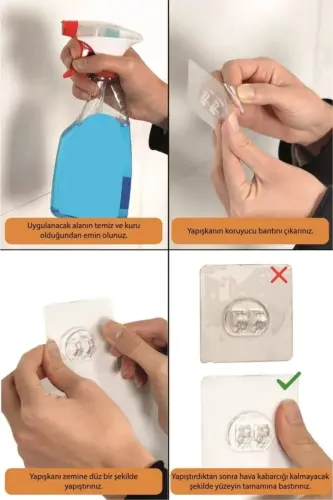 Kristal Raflı Krom Üçlü Lamalı Banyo Ve Kozmetik Düzenleyici Yapışkanlı Banyo Rafı Şampuanlık - KROM - Siyah Raf - 5