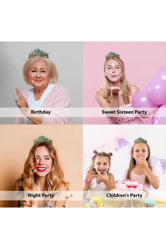 Kristal Toshli Kelin Malika Toji Yaltirovchi Malika Toji Kelin To'y Toji Oltin Yashil - 2