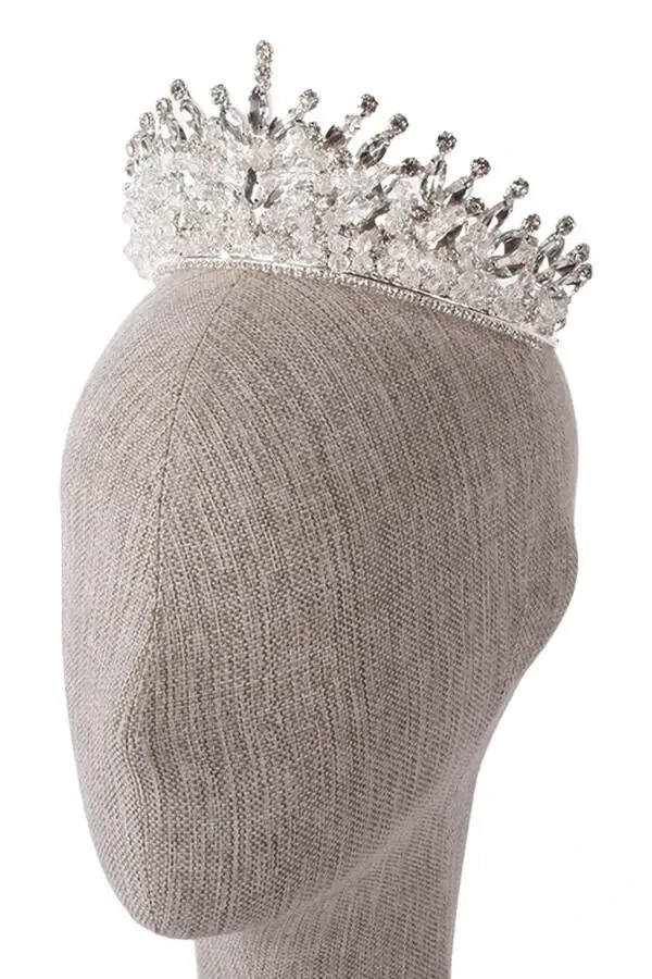 Kristal toshli munchoq bezakli kelin xina to'y toji kumush - 9