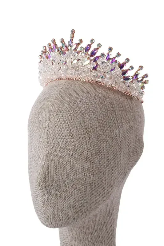 Kristal toshli munchoqli bezakli kelin xina to'y toji Janjanli-Janjanli - 2