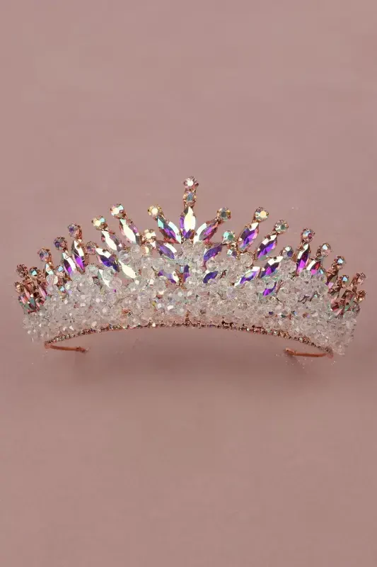 Kristal toshli munchoqli bezakli kelin xina to'y toji Janjanli-Janjanli - 5