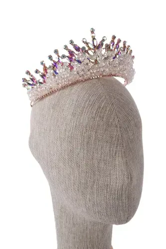 Kristal toshli munchoqli bezakli kelin xina to'y toji Janjanli-Janjanli - 7