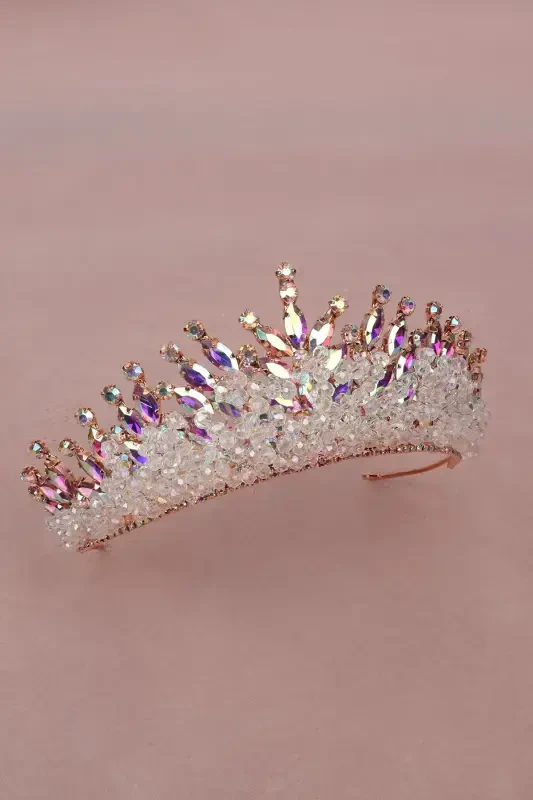 Кристалл ташлы бончук сюслемели гелин кына дюгюн таджы джанджанлы-джанджанлы - 6