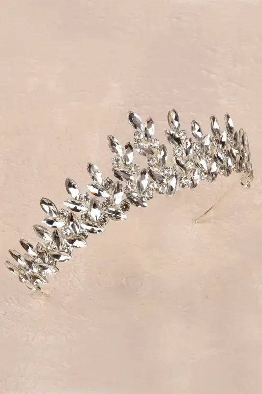 Кристальный Камень Хна Корона Невесты Специальная Свадебная Корона Невесты Серебро-Серебро - 3