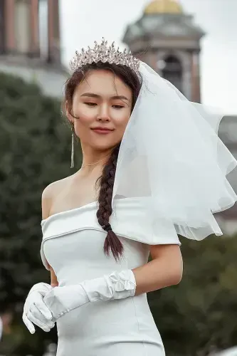 Кристальный Камень Хна Корона Невесты Специальная Свадебная Корона Невесты Серебро-Серебро - 5