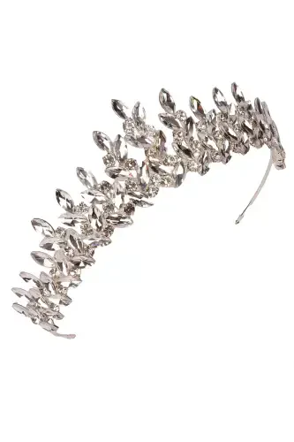 Кристальный Камень Хна Корона Невесты Специальная Свадебная Корона Невесты Серебро-Серебро - 7