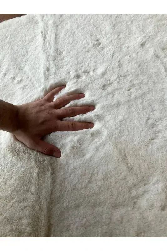 Кроличий Мех Пост Плюшевый Ультра Мягкий Пост Пушистый Крем-Крем - 3