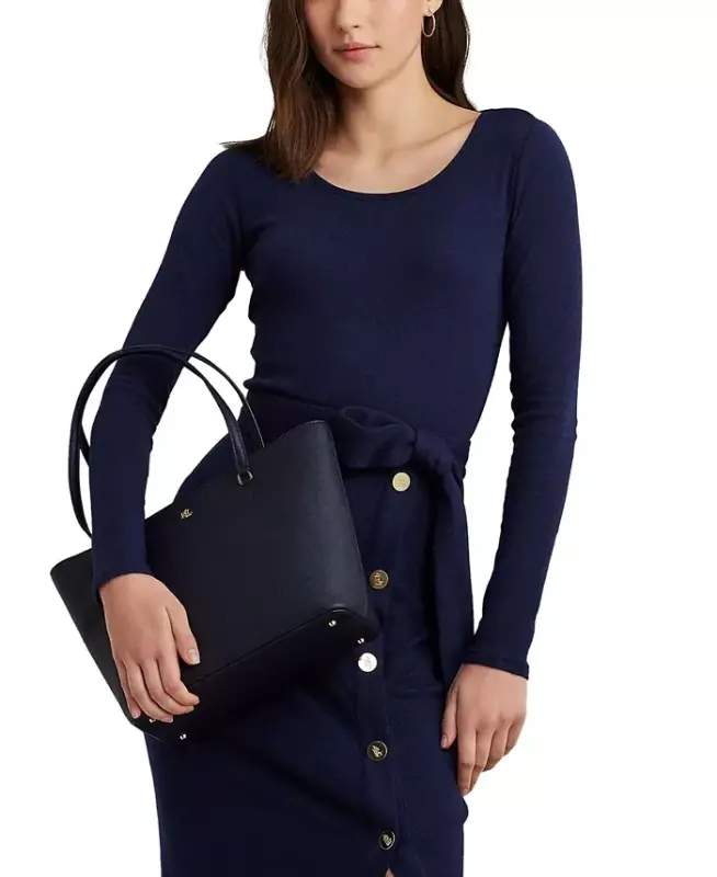 Krossheç Teri O‘rta Karly Shopper Tote - To‘q ko‘k - 5
