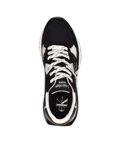 Кроссовки Calvin Klein Women's Magalee Casual Logo Lace-Up Sneakers — чёрный, серебристый, серый - 4