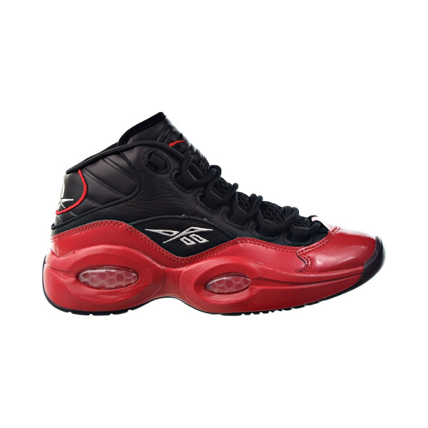 Кроссовки Reebok Question Mid 'Street Sleigh' для детей старшего возраста, чёрные с красным и чёрным, артикул gv7182 - 1