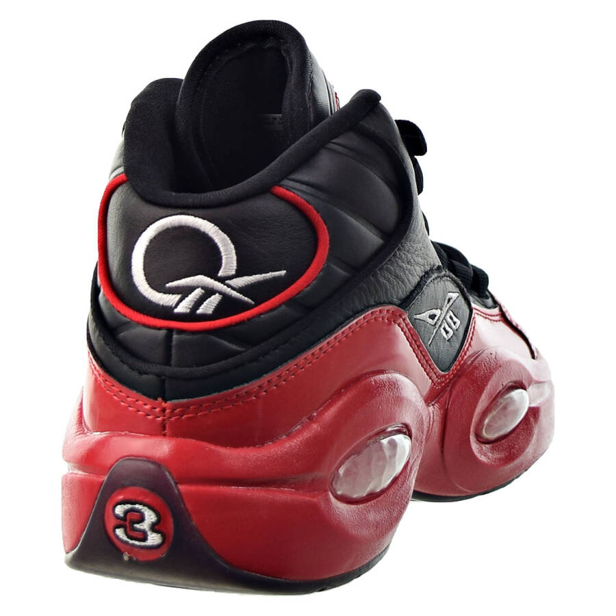 Кроссовки Reebok Question Mid 'Street Sleigh' для детей старшего возраста, чёрные с красным и чёрным, артикул gv7182 - 3