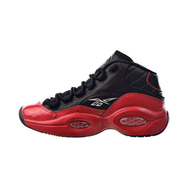 Кроссовки Reebok Question Mid 'Street Sleigh' для детей старшего возраста, чёрные с красным и чёрным, артикул gv7182 - 4