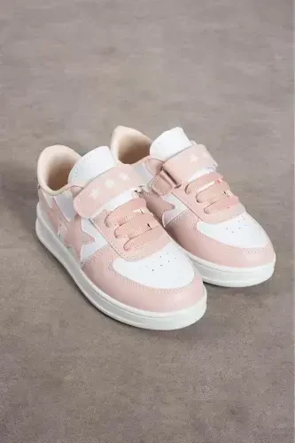 Кроссовки школьные на липучках - белые - 1