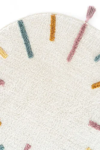 Круглый детский коврик Cool Cotton CCN 03 Multi из натурального хлопка с нескользящим основанием, многоразовый - 3