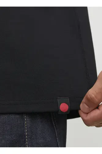 Круглый вырез, черная мужская футболка. - 6